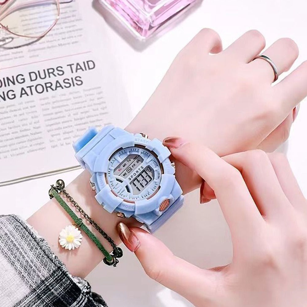 Digital Display Sports Style Wrist Watch for Women