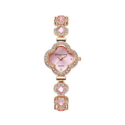 Leaf Petal Fashion Stainless Steel Wristwatch for Women
