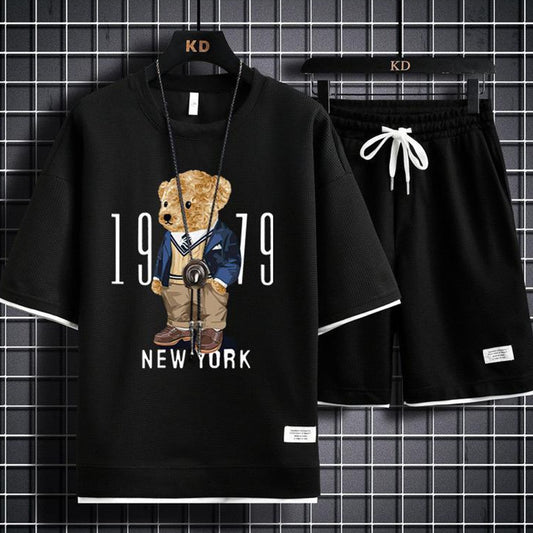 Graphics Printed Fashion Short Sleeve T-shirt & Shorts for Men
