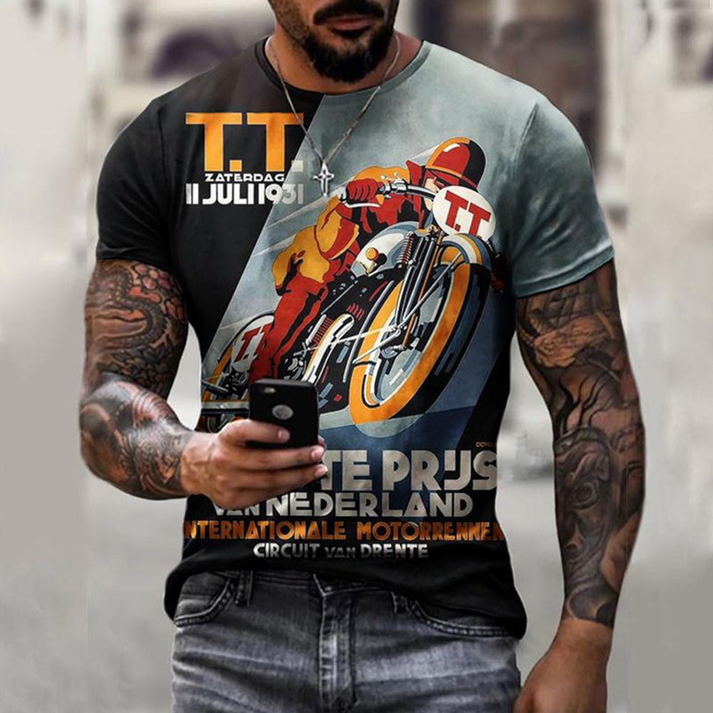 Graphic Printed Fashion Short Sleeve T-shirt for Men