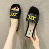 Gold Chain Fashion Flat Slipper Sandals for Women