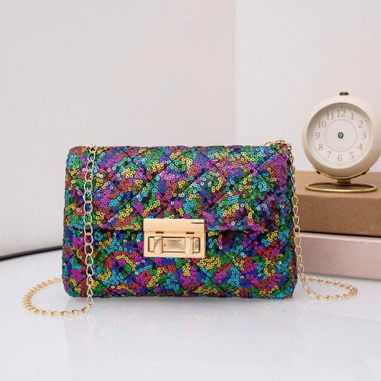 Sequin Multicolor Crossbody Hand Bag for Women