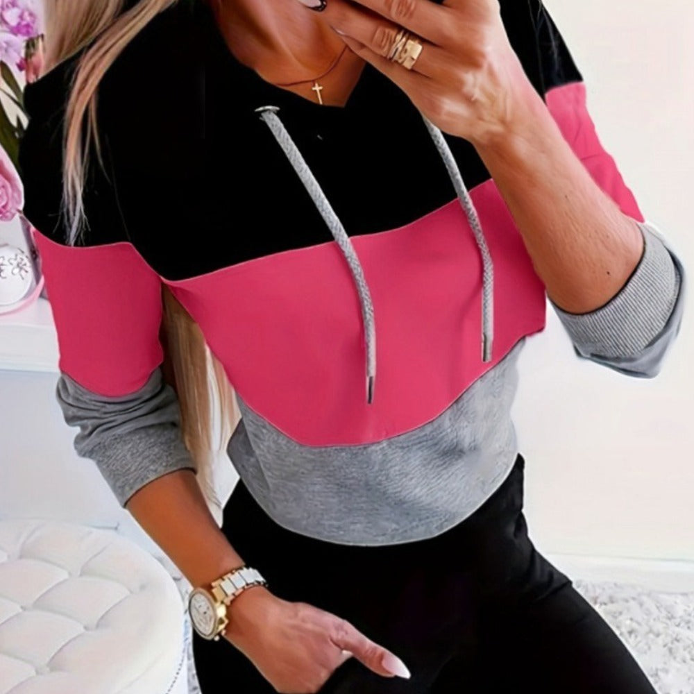 Multicolor Pattern Full Sleeve Warm Hoodies for Women