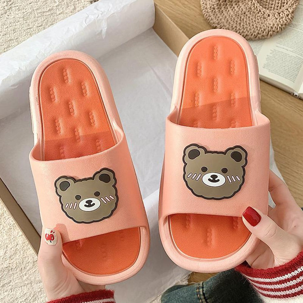 Bear Pattern Flip Flop Sandals for Women