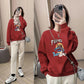 Korean Round Neck Full Sleeve Printed Pullover for Women