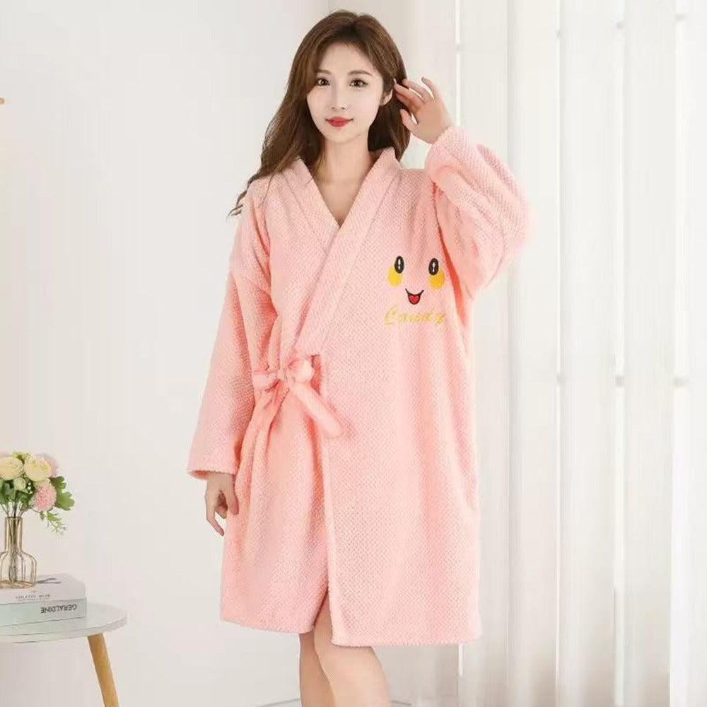 Terry Cotton Mix Bath Robe for Women