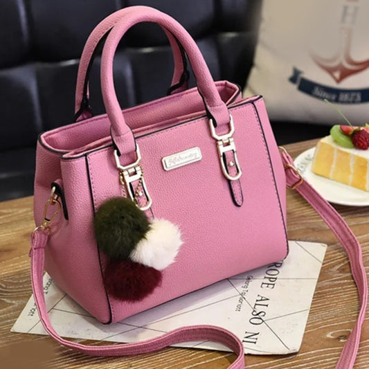 Vintage Fashion Solid Color Hand Shoulder Bag for Women
