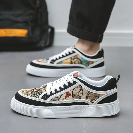 Graphics Printed Fashion Lace Up Sneakers for Women