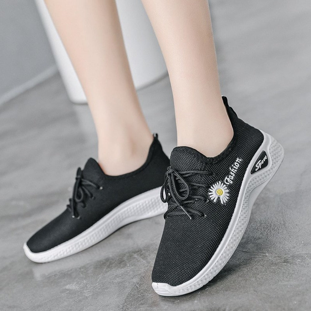Mesh Solid Pattern Casual Sneaker Shoes for Women
