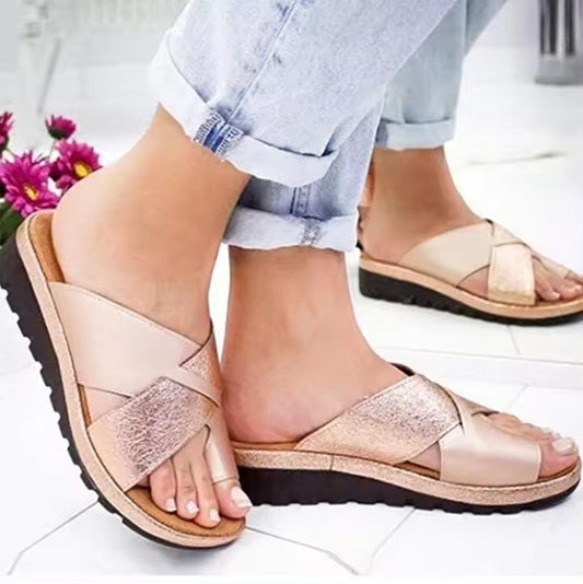 PU Leather Tote Orthopedic Slipper Sandals for Women