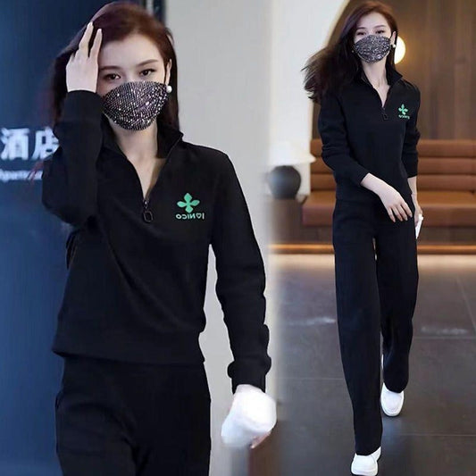 Full Sleeve Solid Color Casual Tracksuit Dress for Women
