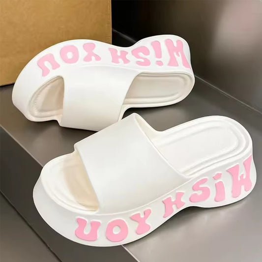 Summer Thick Sole Fashion Letter Printed Sandals for Women