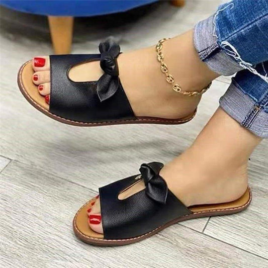 Tie Decor Summer Beach Slipper Sandals for Women