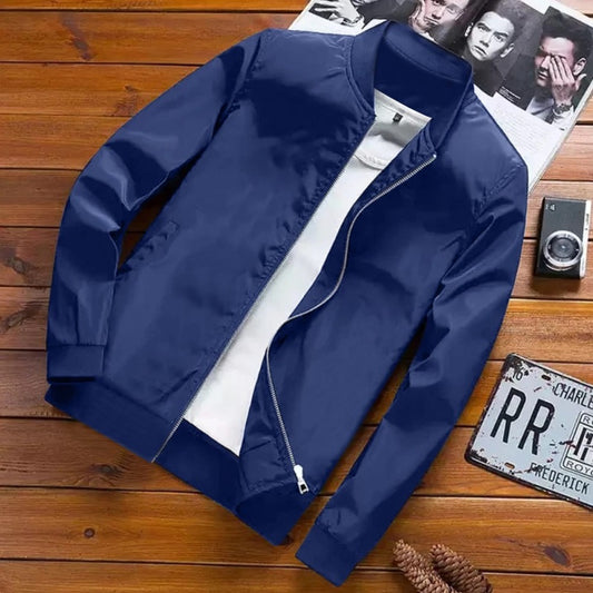 Spring Fashion Slim Solid Color Bomber Jacket for Men
