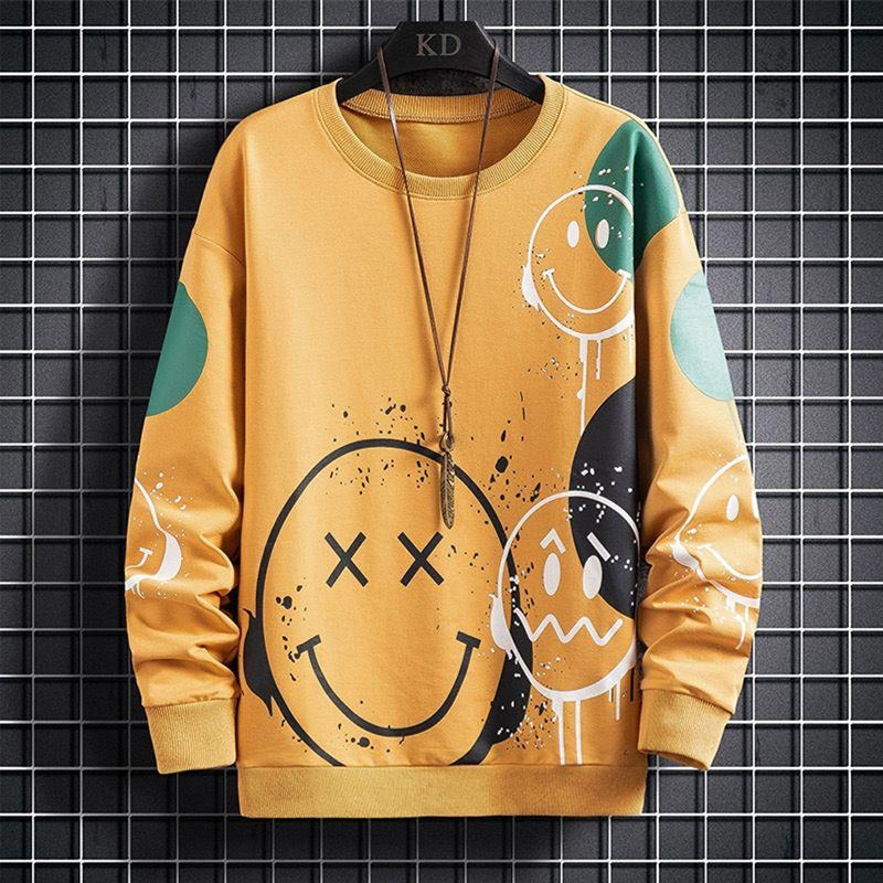 Printed Pattern Long Sleeve Pullover T-shirt for Men