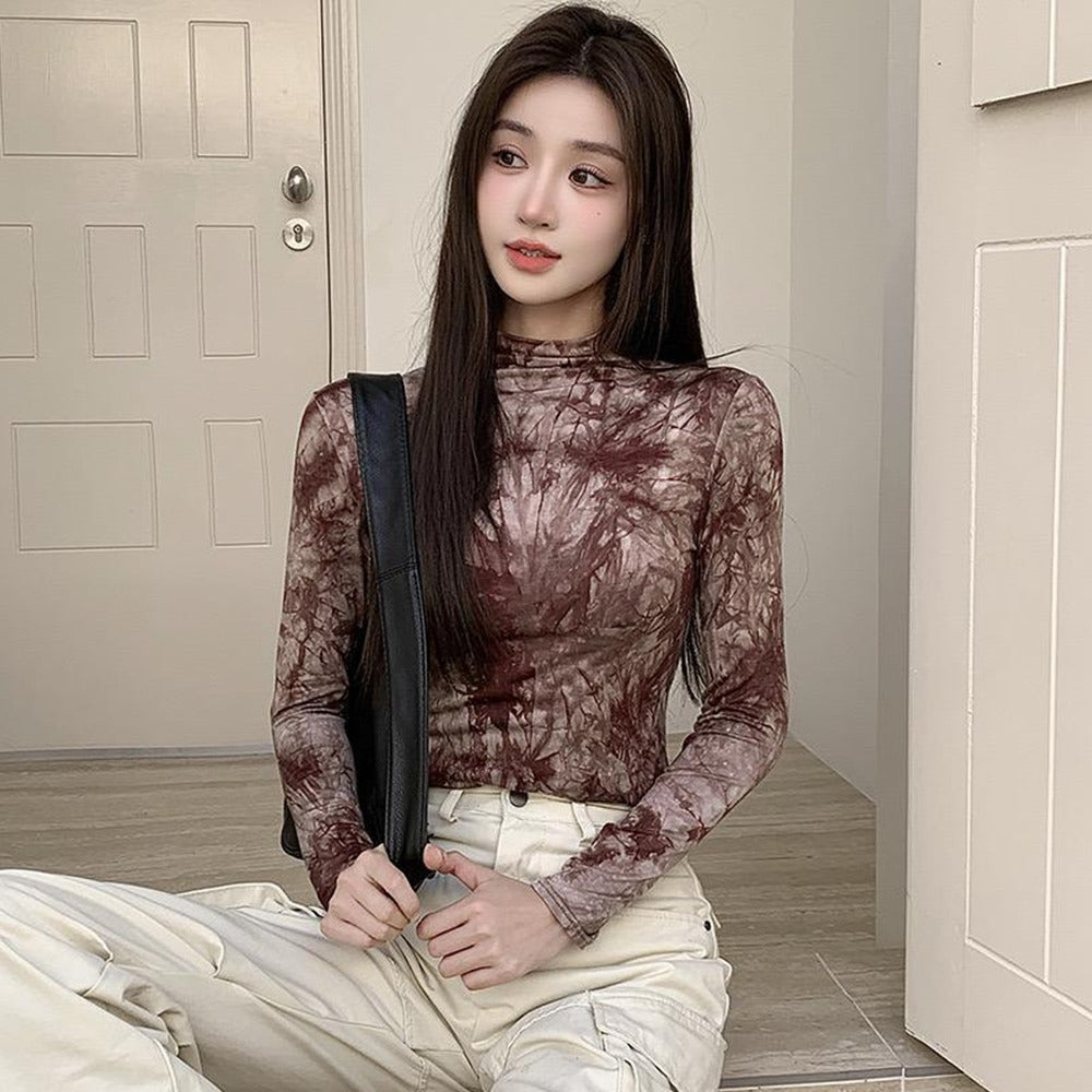 Korean Printed Fashion Aesthetic Full Sleeve T-shirt for Women