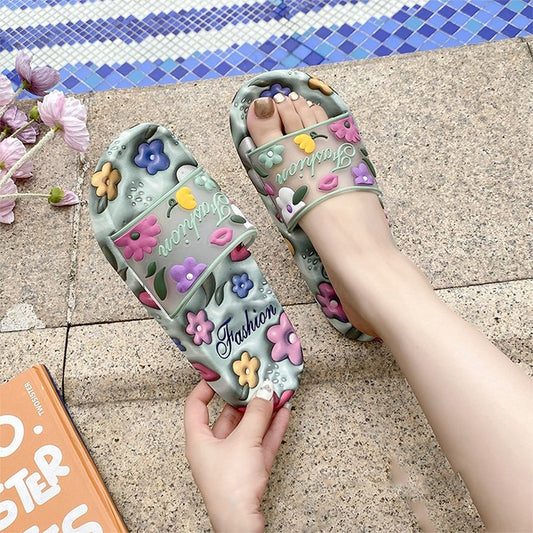 Floral Printed Fashion Flip Flop Sandals for Women