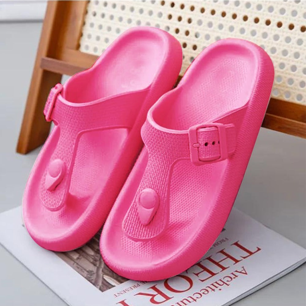 Solid Color Fashion T-strap Sandals for Women