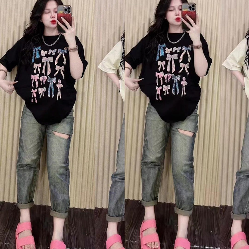 Printed Fashion Casual T-shirt & Pants for Women