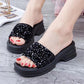 Soft Cushion Glitter Wedge Sandals for Women