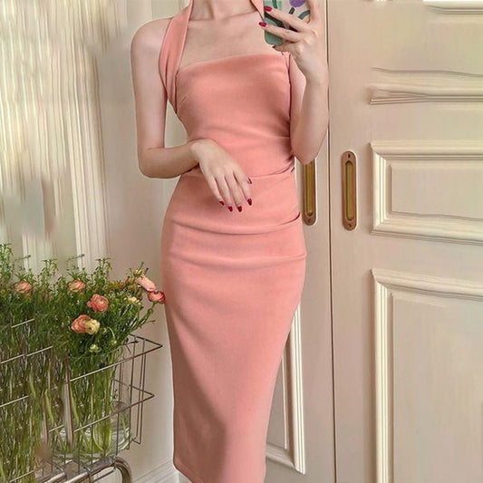 Party Fashion Bodycon Solid Midi Dress for Women