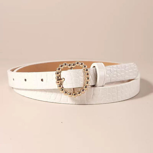 Metal Buckle Closure Style Belt for Women