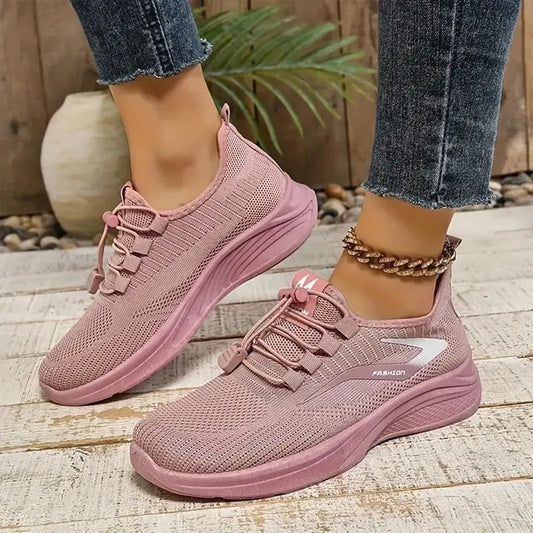 Mesh Solid Orthopedic Pattern Lace Up Shoes for Women