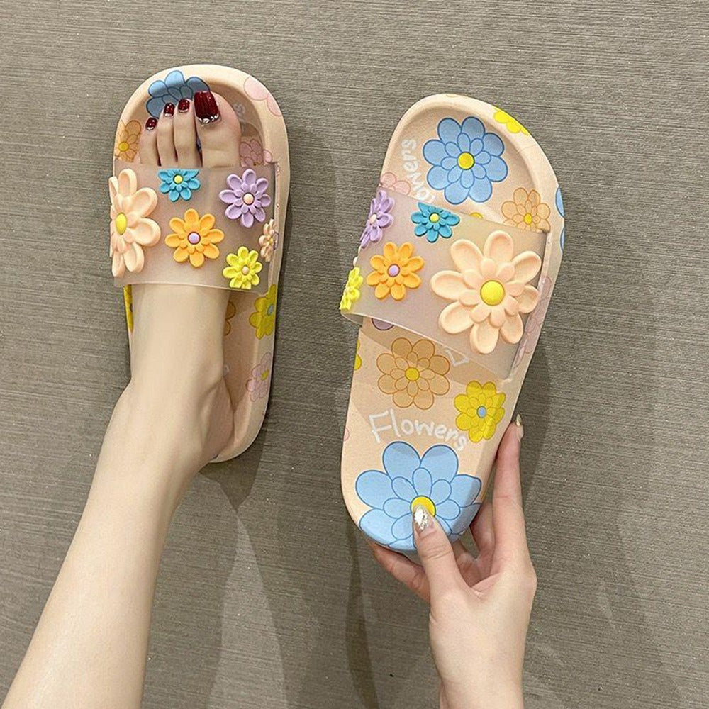 Latest Floral Pattern Slipper Sandals for Women