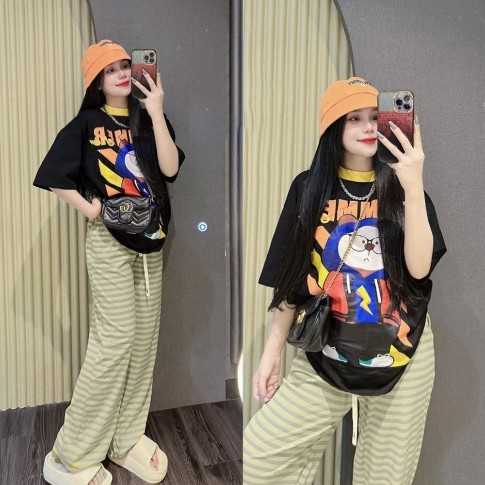 Graphic Printed Fashion Short Sleeve T-shirt for Women