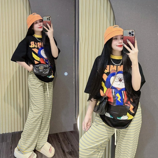 Graphic Printed Fashion Short Sleeve T-shirt for Women