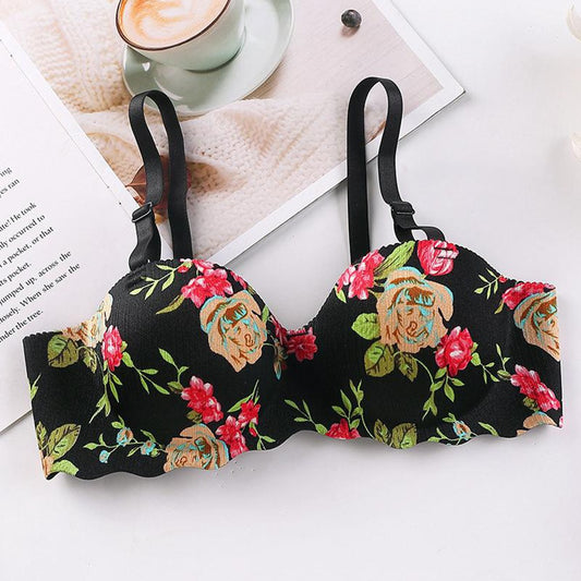Floral Pattern Padded Comfortable Bra for Women