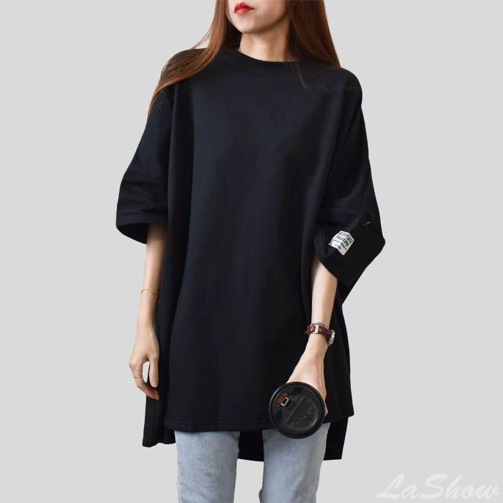 Round Neck Oversized Fashion Solid T-shirt for Women