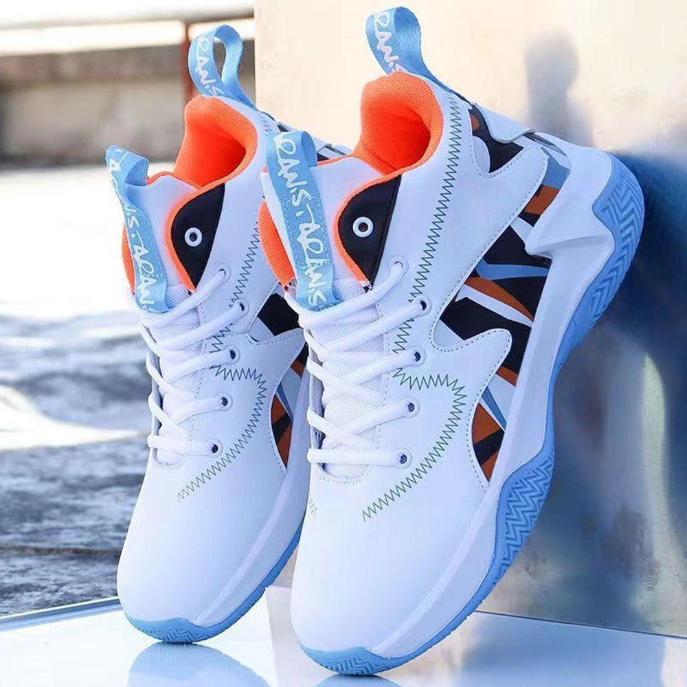 Korean Fashion Medium Cut Color Mixed Pattern Sneakers for Men