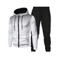 Color Blocking Pattern Hooded Tracksuit set for Men