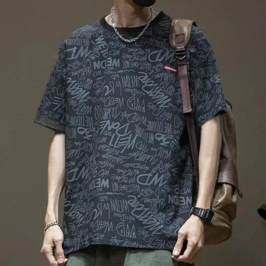 Vintage Fashion Typography Graphics Printed T-shirt for Men