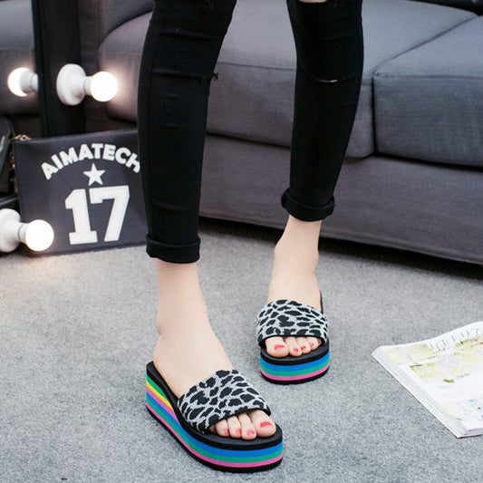 Beach Platform Flat Slip On Sandals for Women
