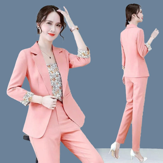 Korean Office Wear Jacket & Long Sleeve Blazer & Pant for Women