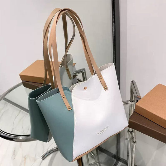 Faux Leather Tote Large Capacity Handbag for Women