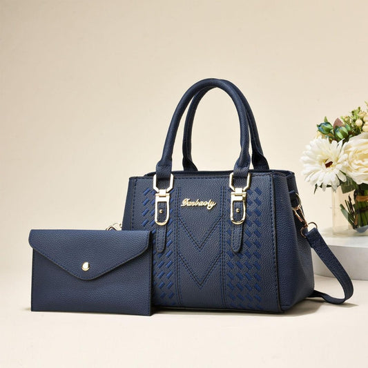 Embroidery Pattern Solid Hand Shoulder Bag & Purse for Women