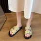 Double Band Solid Fashion Artificial Leather Sandals for Women
