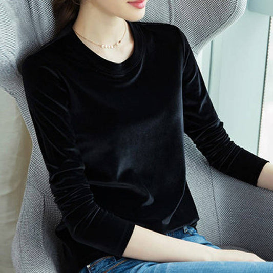 Premium Fashion Full Sleeve Velvet T-shirt for Women