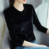 Premium Fashion Full Sleeve Velvet T-shirt for Women