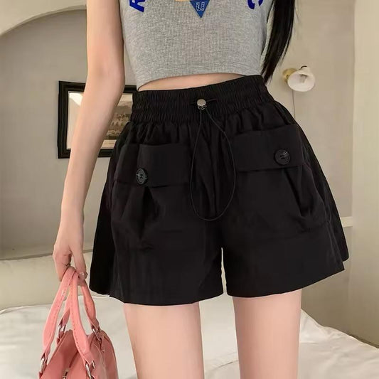 High Waist Fashion Double Pocket Shorts for Women