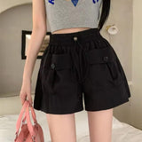 High Waist Fashion Double Pocket Shorts for Women