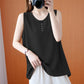 Crew Neck Fashion Solid Casual Sleeveless Top for Women