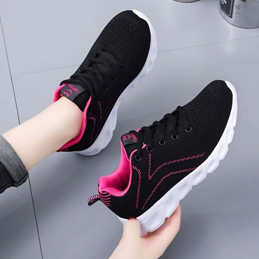 Working Safety Fashion Mesh Lace Up Casual Sneaker Shoes for Women