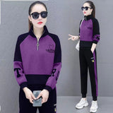 Text Printed Full Sleeve Tracksuit & Pants for Ladies