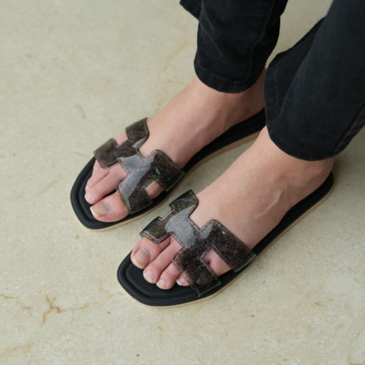 H Shape Fashion Solid Flat Sandals for Women