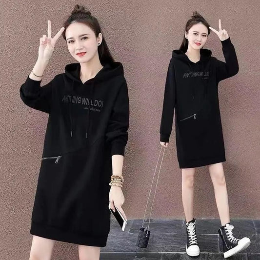 Street Fashion Long Fit Warm Winter Hoodies for Women