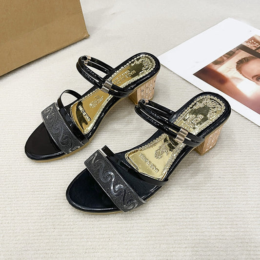 Low Heel Party Wear Fashion Sandals for Women